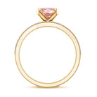 Rosec Jewels-Oval Shaped 2 Carat Lab Grown Pink Diamond Solitaire Bridal Ring Set with IGI Certificate