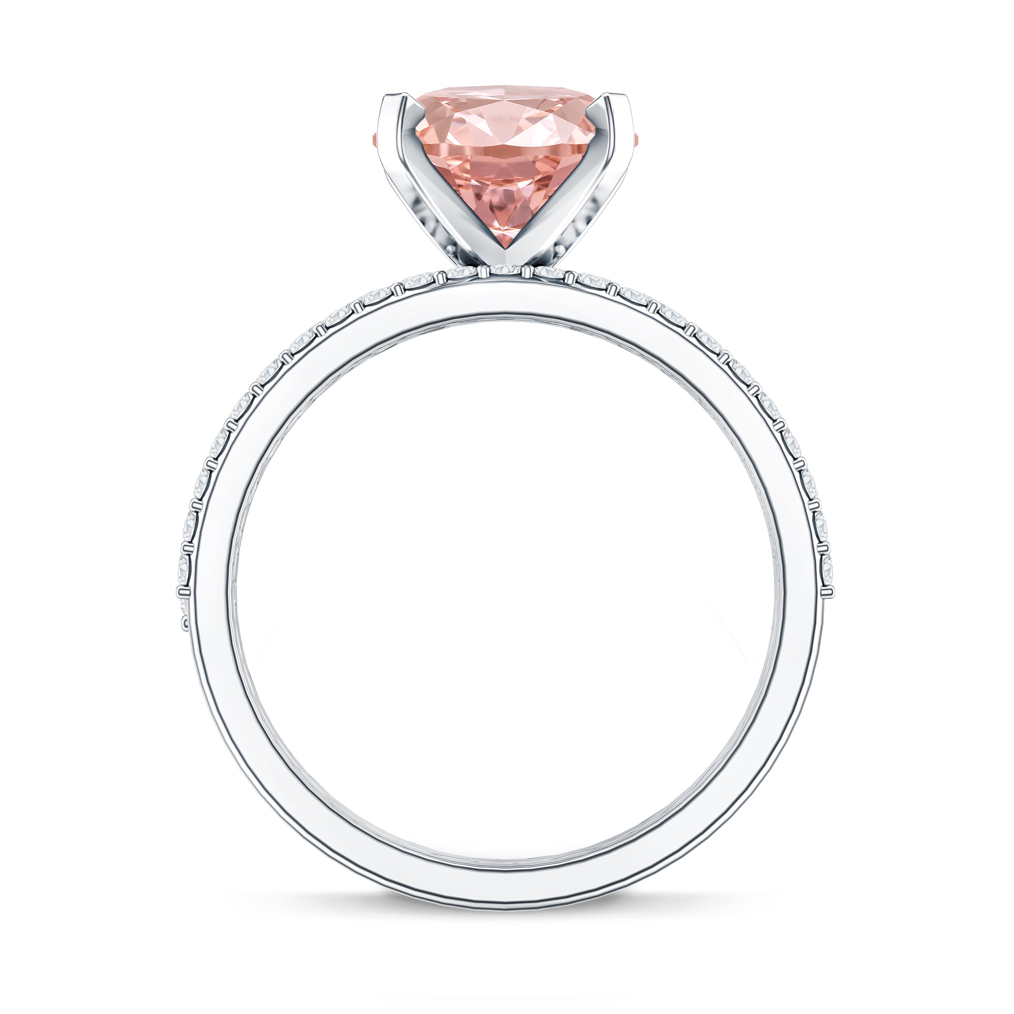 3 Carat Lab Grown Pink Diamond Oval Shape Wedding Ring Set IGI Certified Fancy Pink - VS1 - Rosec Jewels