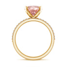 3 Carat Lab Grown Pink Diamond Oval Shape Wedding Ring Set IGI Certified Fancy Pink - VS1 - Rosec Jewels