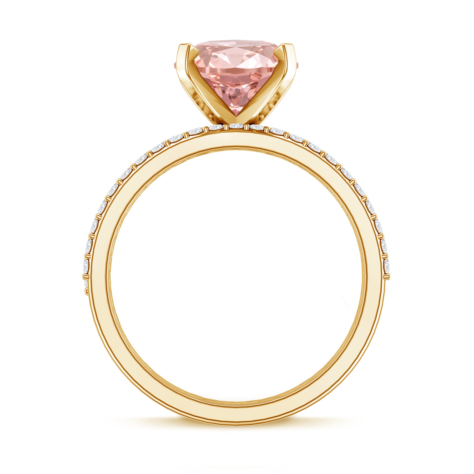 3 Carat Lab Grown Pink Diamond Oval Shape Wedding Ring Set IGI Certified Fancy Pink - VS1 - Rosec Jewels
