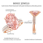 4 Carat Elongated Oval Shape Lab Pink Diamond Solitaire Bridal Ring Set IGI Certified Fancy Pink - VS1 - Rosec Jewels