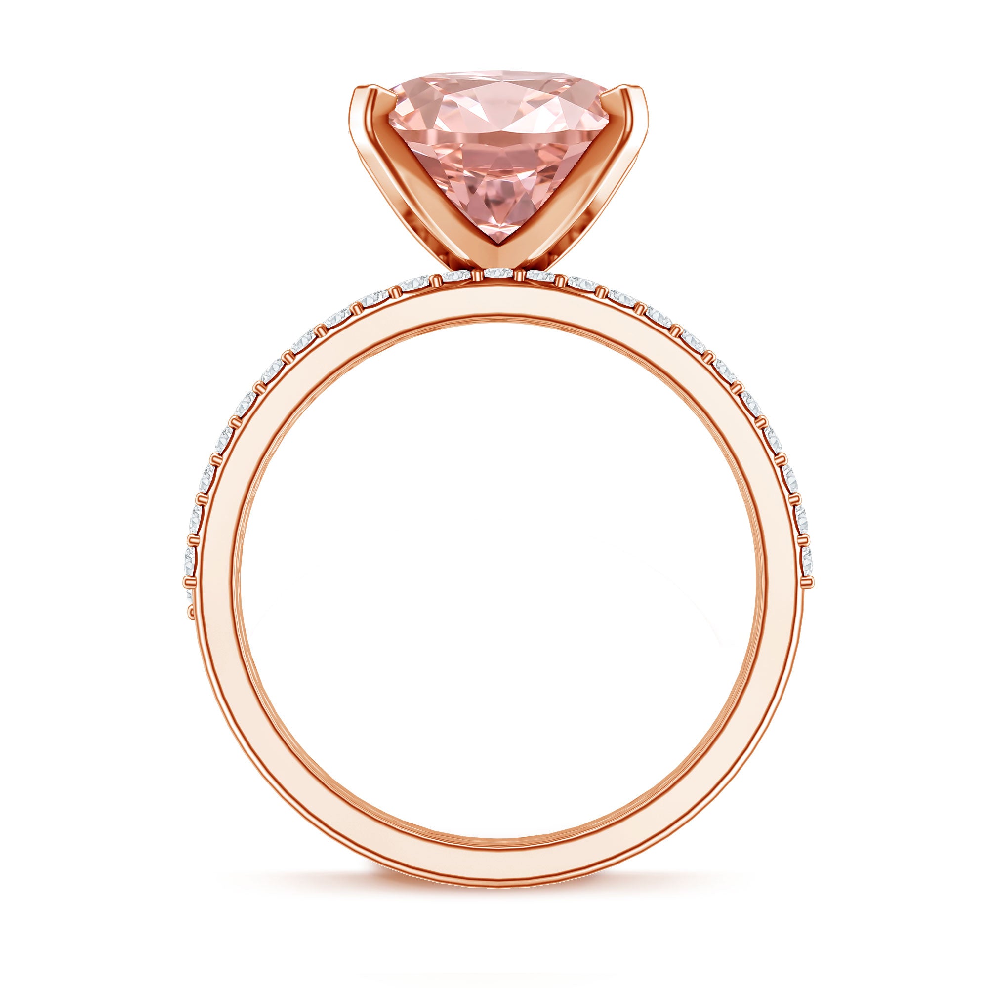 4 Carat Elongated Oval Shape Lab Pink Diamond Solitaire Bridal Ring Set IGI Certified Fancy Pink - VS1 - Rosec Jewels