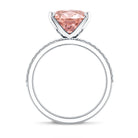 4 Carat Elongated Oval Shape Lab Pink Diamond Solitaire Bridal Ring Set IGI Certified Fancy Pink - VS1 - Rosec Jewels