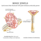 4 Carat Elongated Oval Shape Lab Pink Diamond Solitaire Bridal Ring Set IGI Certified Fancy Pink - VS1 - Rosec Jewels