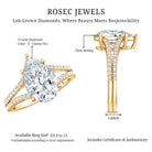 Rosec Jewels-3 Carat IGI Certified Lab Grown Pear Diamond Engagement Ring with Split Shank