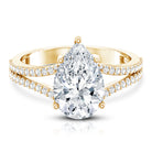 Rosec Jewels-3 Carat IGI Certified Lab Grown Pear Diamond Engagement Ring with Split Shank