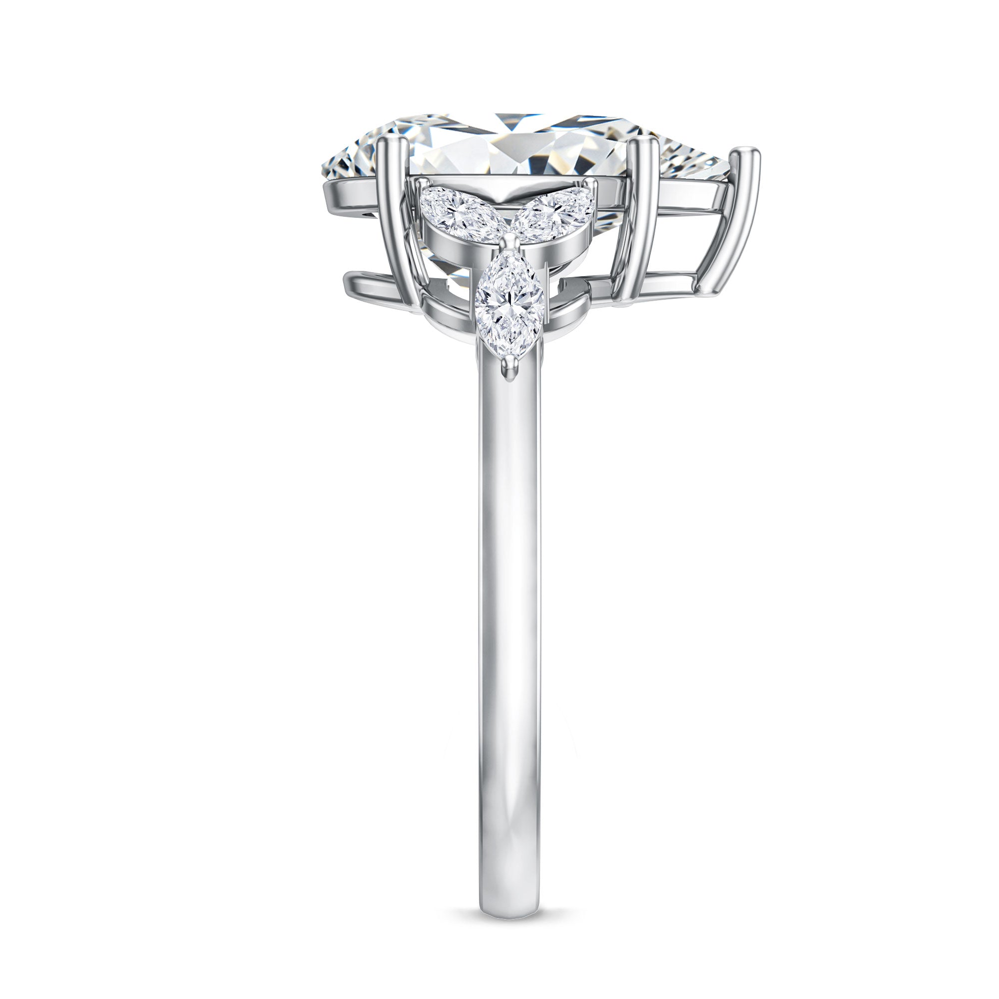 Rosec Jewels-3 Carat Lab Grown Pear Shaped Diamond Engagement Ring with IGI Certificate