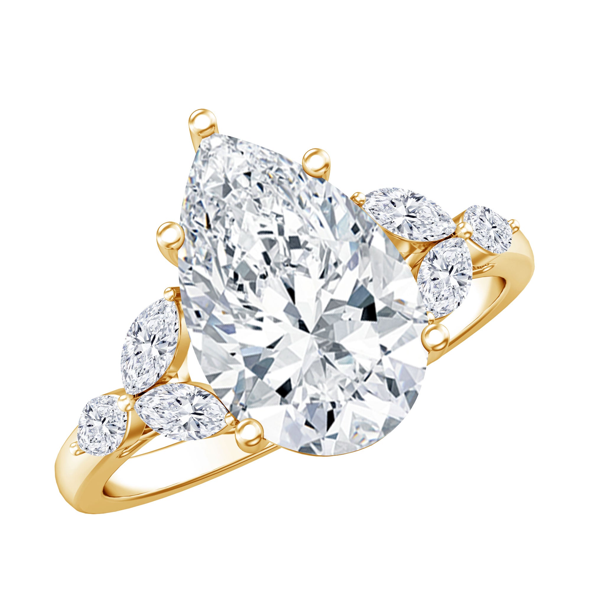 Rosec Jewels-3 Carat Lab Grown Pear Shaped Diamond Engagement Ring with IGI Certificate