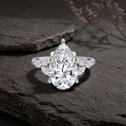 IGI Certified 4 Ct Lab Grown Diamond Large Statement Ring for Women Lab - ( E-VS1 ) - Rosec Jewels