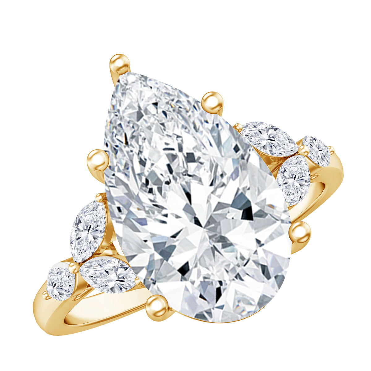 IGI Certified 4 Ct Lab Grown Diamond Large Statement Ring for Women Lab - ( E-VS1 ) - Rosec Jewels