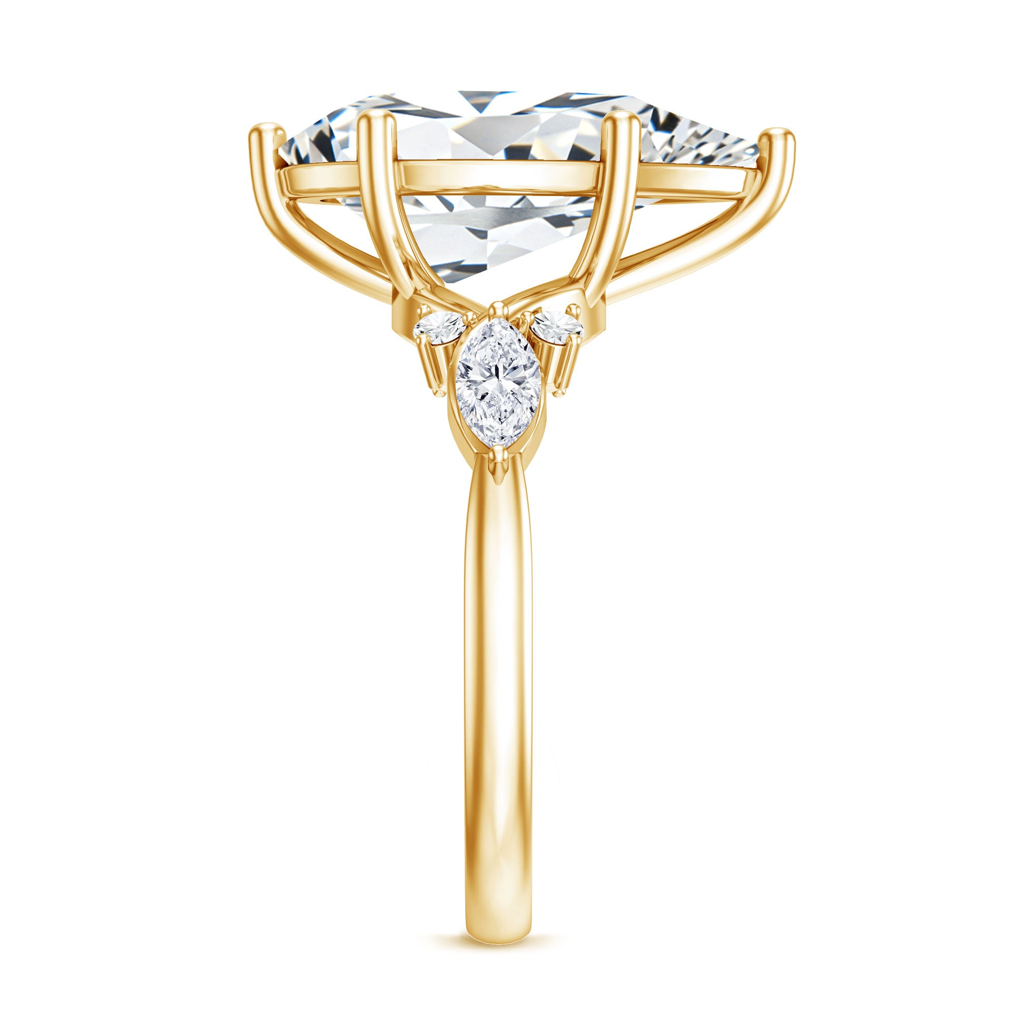 Rosec Jewels-IGI Certified 5 Carat Pear Cut Lab Grown Diamond Big Statement Ring