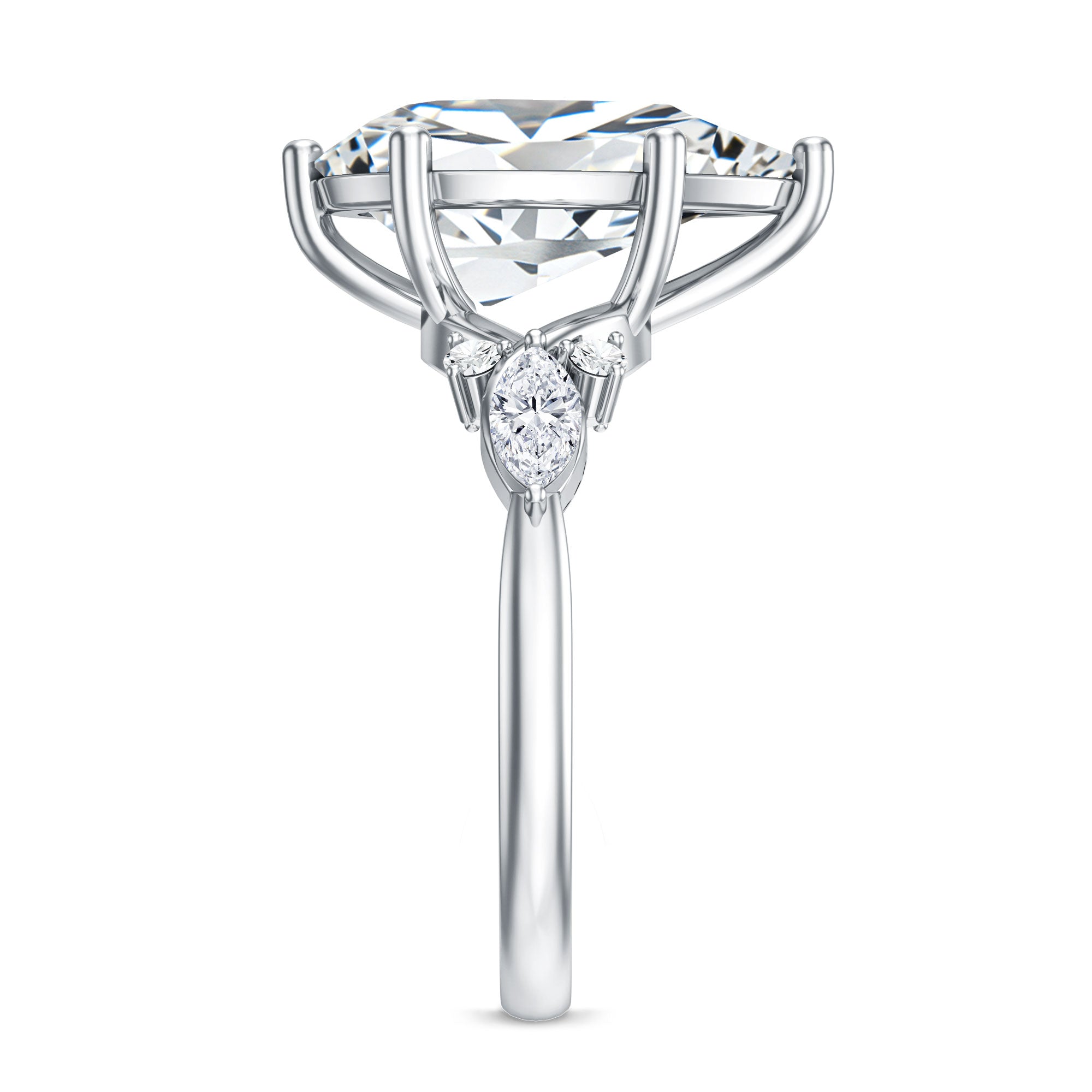 Rosec Jewels-4 Carat Pear Shape Lab Grown Diamond Statement Engagement Ring IGI Certified