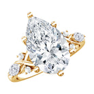 Rosec Jewels-4 Carat Pear Shape Lab Grown Diamond Statement Engagement Ring IGI Certified