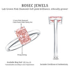 Rosec Jewels-Radiant Cut Lab Grown 2 Carat Pink Diamond Solitaire Engagement Ring IGI Certified
