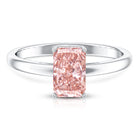 Rosec Jewels-Radiant Cut Lab Grown 2 Carat Pink Diamond Solitaire Engagement Ring IGI Certified