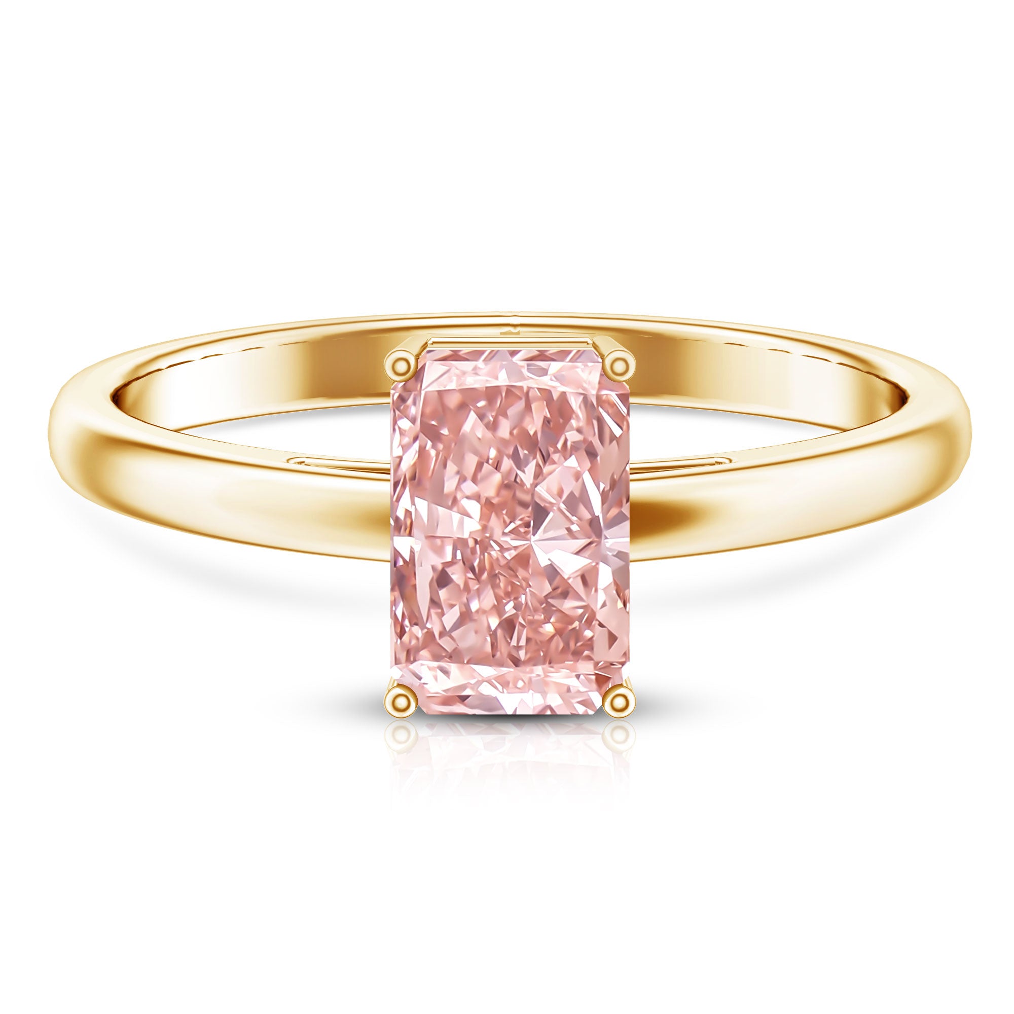 Rosec Jewels-Radiant Cut Lab Grown 2 Carat Pink Diamond Solitaire Engagement Ring IGI Certified