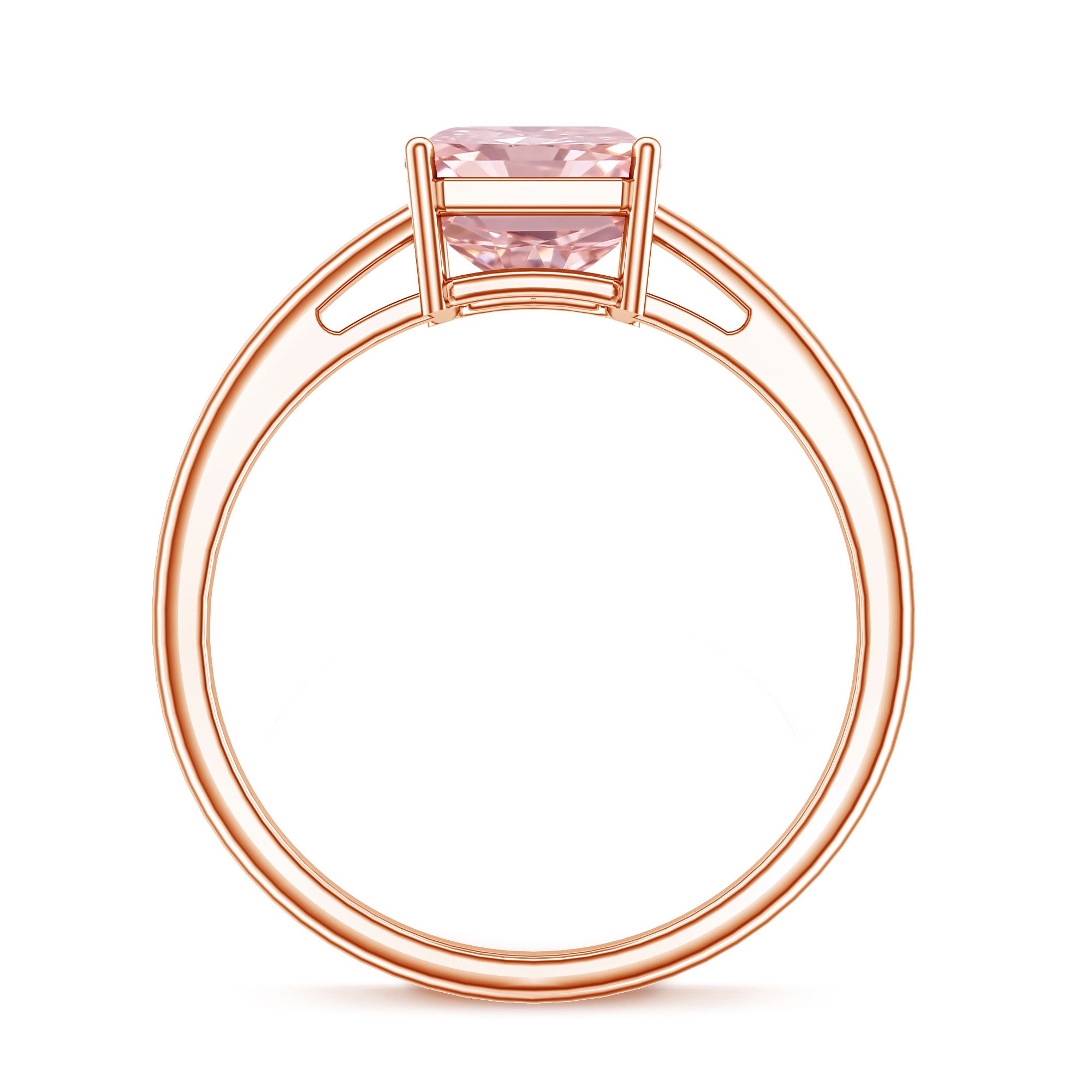 Rosec Jewels-Solitaire 3 Carat Lab Grown Pink Diamond Radiant Cut Engagement Ring IGI Certified