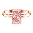 Rosec Jewels-Solitaire 3 Carat Lab Grown Pink Diamond Radiant Cut Engagement Ring IGI Certified