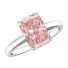 Rosec Jewels-Solitaire 3 Carat Lab Grown Pink Diamond Radiant Cut Engagement Ring IGI Certified