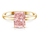 Rosec Jewels-Solitaire 3 Carat Lab Grown Pink Diamond Radiant Cut Engagement Ring IGI Certified