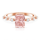 Rosec Jewels-Radiant Cut Lab Pink Diamond 2 Carat Engagement Ring with IGI Certificate