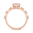 Rosec Jewels-IGI Certified 3 Carat Lab Pink Diamond Radiant Cut Engagement Ring with Spaced Accent