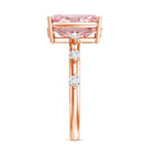 Rosec Jewels-IGI Certified 3 Carat Lab Pink Diamond Radiant Cut Engagement Ring with Spaced Accent