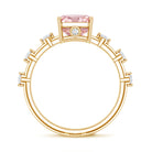 Rosec Jewels-IGI Certified 3 Carat Lab Pink Diamond Radiant Cut Engagement Ring with Spaced Accent
