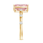 Rosec Jewels-IGI Certified 3 Carat Lab Pink Diamond Radiant Cut Engagement Ring with Spaced Accent