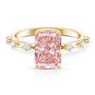 Rosec Jewels-IGI Certified 3 Carat Lab Pink Diamond Radiant Cut Engagement Ring with Spaced Accent