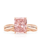 Rosec Jewels-3 Carat Lab Grown Pink Diamond Vintage Engagement Ring with IGI Certificate
