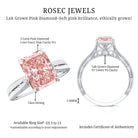 Rosec Jewels-3 Carat Lab Grown Pink Diamond Vintage Engagement Ring with IGI Certificate