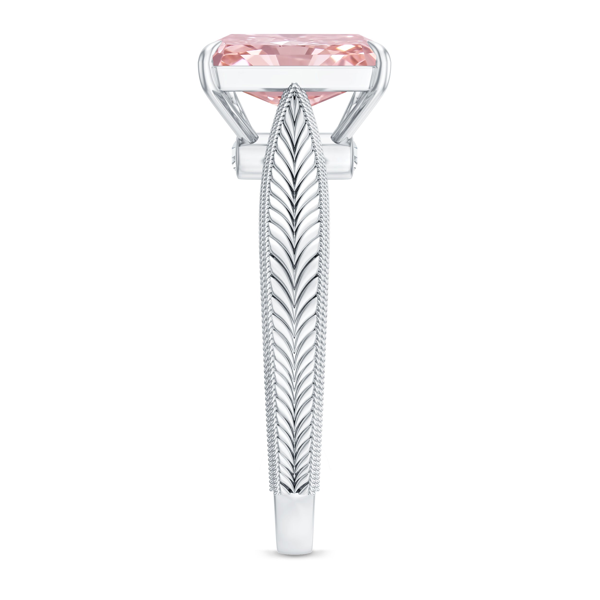 Rosec Jewels-3 Carat Lab Grown Pink Diamond Vintage Engagement Ring with IGI Certificate