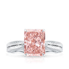 Rosec Jewels-3 Carat Lab Grown Pink Diamond Vintage Engagement Ring with IGI Certificate