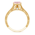 Rosec Jewels-3 Carat Lab Grown Pink Diamond Vintage Engagement Ring with IGI Certificate