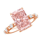 Rosec Jewels-IGI Certified 4 Carat Lab Grown Pink and White Diamond Radiant Cut Engagement Ring