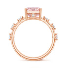 Rosec Jewels-IGI Certified 4 Carat Lab Grown Pink and White Diamond Radiant Cut Engagement Ring