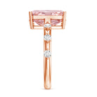 Rosec Jewels-IGI Certified 4 Carat Lab Grown Pink and White Diamond Radiant Cut Engagement Ring