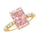 Rosec Jewels-IGI Certified 4 Carat Lab Grown Pink and White Diamond Radiant Cut Engagement Ring