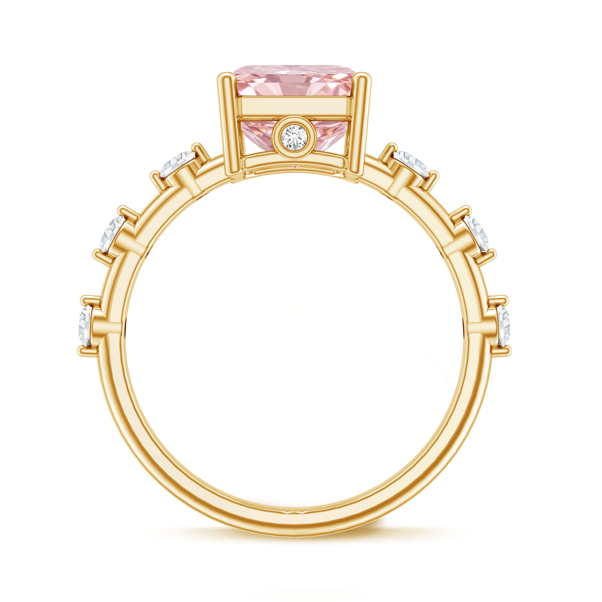 Rosec Jewels-IGI Certified 4 Carat Lab Grown Pink and White Diamond Radiant Cut Engagement Ring
