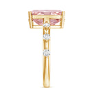Rosec Jewels-IGI Certified 4 Carat Lab Grown Pink and White Diamond Radiant Cut Engagement Ring