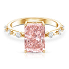 Rosec Jewels-IGI Certified 4 Carat Lab Grown Pink and White Diamond Radiant Cut Engagement Ring