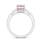 Rosec Jewels-2 Ct Radiant Cut Lab Grown Pink Diamond Hidden Halo Engagement Ring IGI Certified
