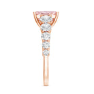 Rosec Jewels-IGI Certified 2 Ct Lab Grown Radiant Cut Pink Diamond Engagement Ring with Side Stones