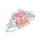Rosec Jewels-IGI Certified 2 Carat Radiant Cut Lab Pink and White Diamond Engagement Ring For Women