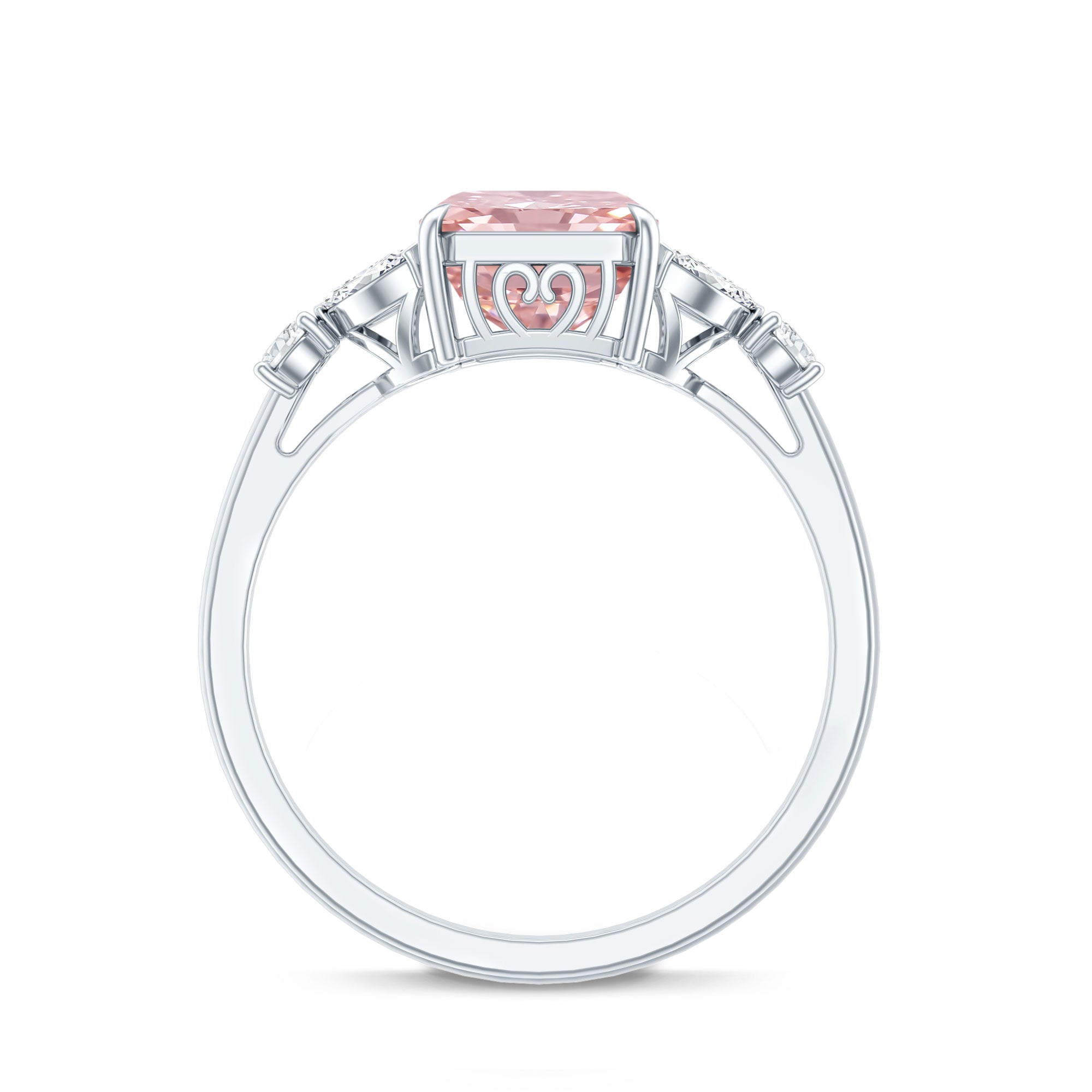 Rosec Jewels-IGI Certified 2 Carat Radiant Cut Lab Pink and White Diamond Engagement Ring For Women