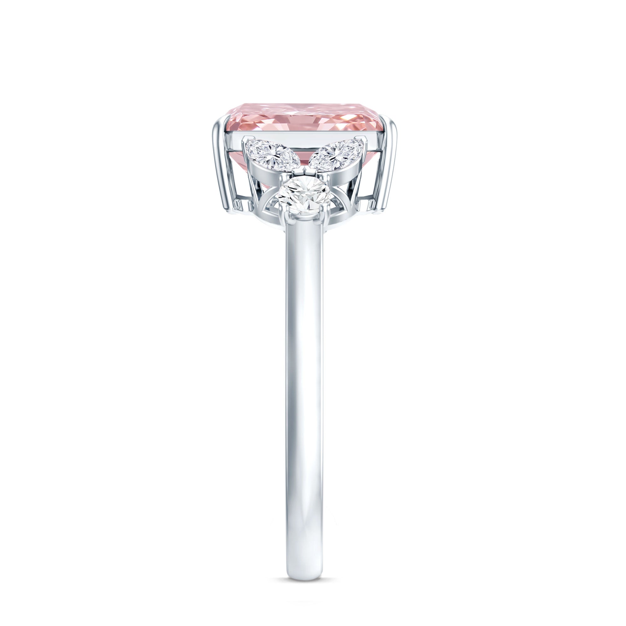 Rosec Jewels-IGI Certified 2 Carat Radiant Cut Lab Pink and White Diamond Engagement Ring For Women