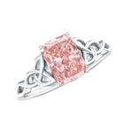 Rosec Jewels-Radiant Cut 2 Ct Lab Grown Pink Diamond Celtic Engagement Ring with IGI Certificate