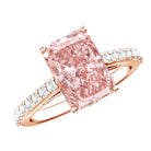Rosec Jewels-Radiant Cut 3 Carat Lab Grown Pink Diamond Engagement Ring with IGI Certificate