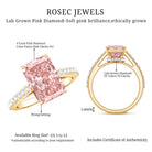 Rosec Jewels-IGI Certified 4 Carat Lab Grown Pink Diamond Radiant Cut Engagement Ring with Hidden Halo